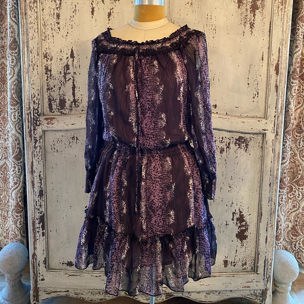 Snake Print Sheer Dress